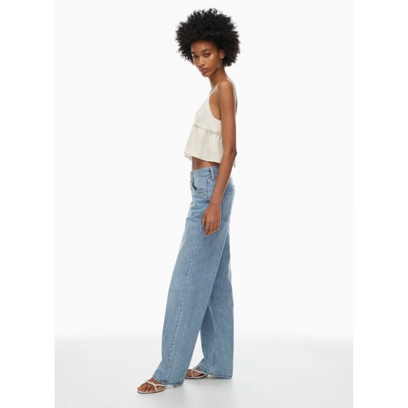 Aritzia LITTLE MOON Sedum Brown Satin Cropped Peplum Camisole Tank Top, Size S - Picture 12 of 15